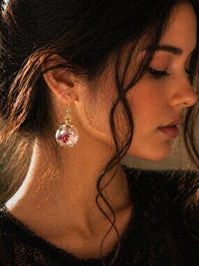 Heart Relic Bottle Earrings • Tiny Glass Vial Crystal Earrings • Witchy Jewelry